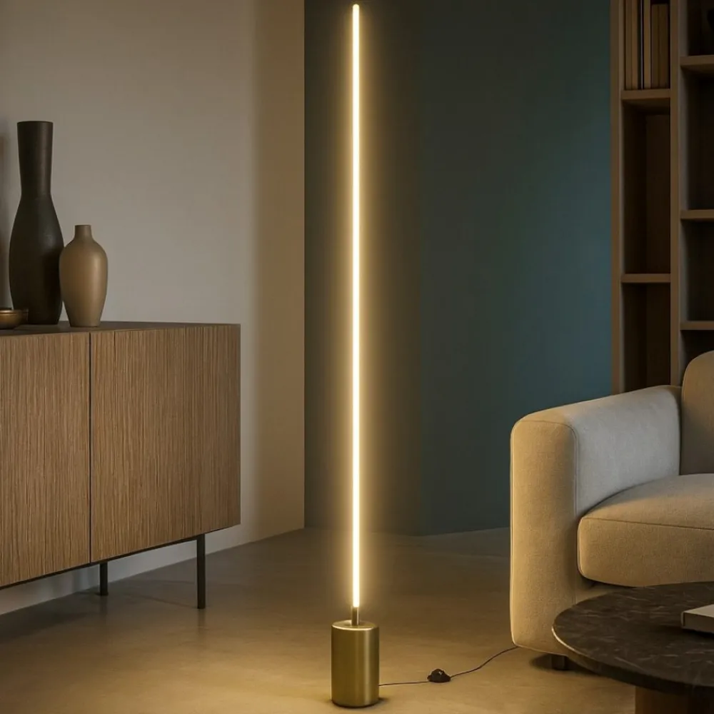 Lampade Da Terra-Maytoni lampada da terra flow oro led da 3000k a 6000k per salotto