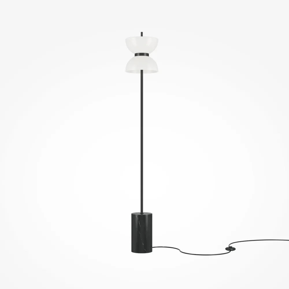 Lampade Da Terra-Maytoni lampada da terra kyoto per salotto led 3000k base in marmo nero