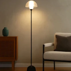 Lampade Da Terra-Maytoni lampada da terra moderna nera per salotto minimale h139 cm