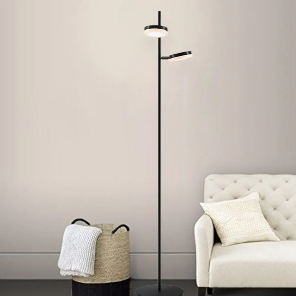 Lampade Da Terra-Maytoni lampada da terra moderna fad led 3000k due luci orientabili