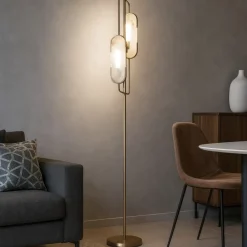 Lampade Da Terra-Maytoni lampada da terra moderna effetto marmo per salotto elegante