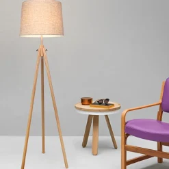 Lampade Da Terra-Maytoni lampada da terra moderna calvin in metallo e legno