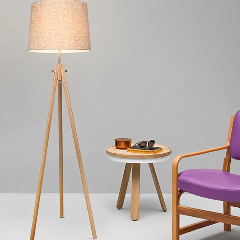 Lampade Da Terra-Maytoni lampada da terra moderna calvin in metallo e legno
