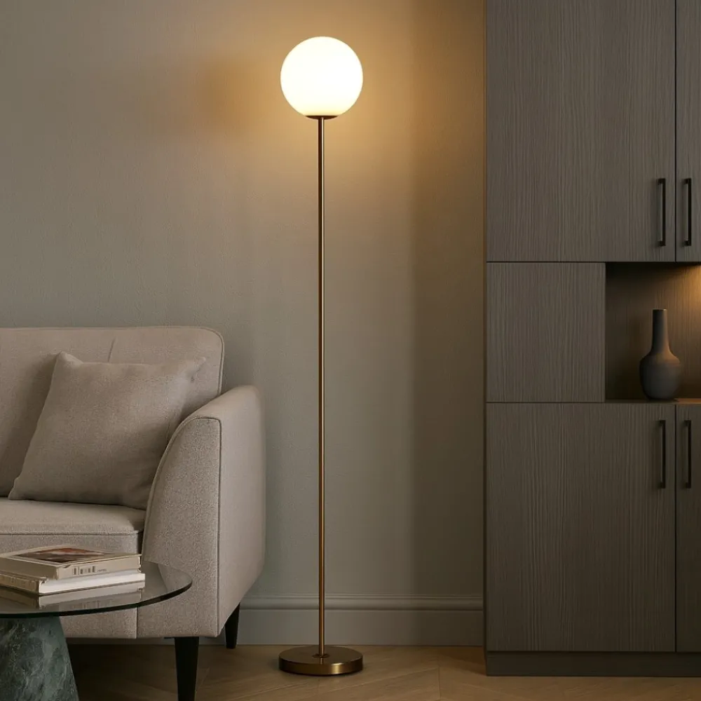Lampade Da Terra-Maytoni lampada da terra ring moderna colore oro per camera da letto
