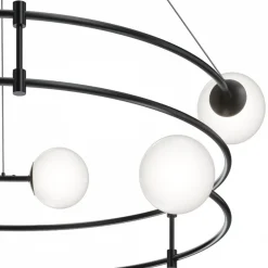 Lampadari Moderni-Maytoni lampadario balance design per soggiorno moderno nero circolare