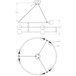 Lampadari Moderni-Maytoni lampadario balance design per soggiorno moderno nero circolare