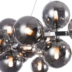 Lampadari Moderni-Maytoni lampadario dallas circolare per soggiorno sfere vetro fume trasparenti