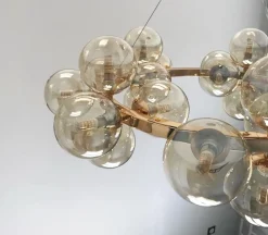 Lampadari Moderni-Maytoni lampadario dallas moderno per soggiorno oro sfere vetro ambra trasparente