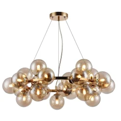 Lampadari Moderni-Maytoni lampadario dallas moderno per soggiorno oro sfere vetro ambra trasparente