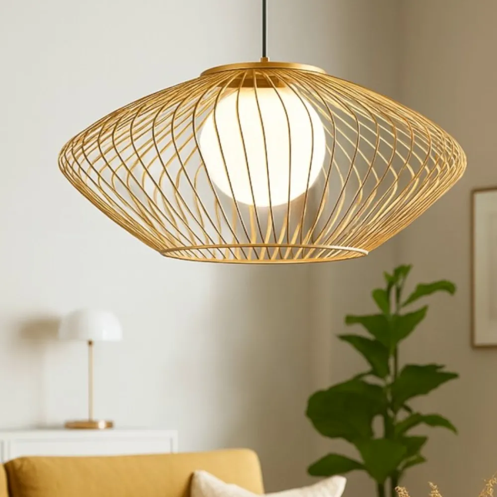 Lampadari Moderni-Maytoni lampadario design metallo oro per soggiorno plec