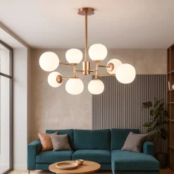 Lampadari Moderni-Maytoni lampadario erich oro rosa per soggiorno moderno