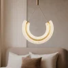 Lampadario Camera Da Letto-Maytoni lampadario led 18w 3000k maya arco pendente oro vetro lavorato