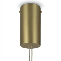 Lampadario Camera Da Letto-Maytoni lampadario led 18w 3000k maya arco pendente oro vetro lavorato