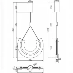 Lampadario Camera Da Letto-Maytoni lampadario led 18w 3000k maya arco pendente oro vetro lavorato