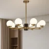 Lampadari Moderni-Maytoni lampadario marble per soggiorno elegante nero oro ottone