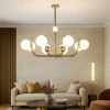 Lampadari Moderni-Maytoni lampadario oro ottone 8 luci per soggiorno salotto