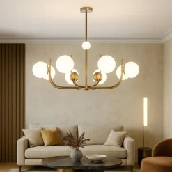 Lampadari Moderni-Maytoni lampadario oro ottone 8 luci per soggiorno salotto