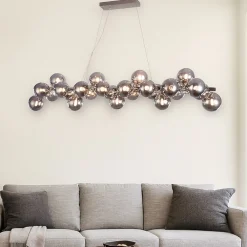 Lampadari Moderni-Maytoni lampadario per soggiorno moderno dallas sfere vetro fume