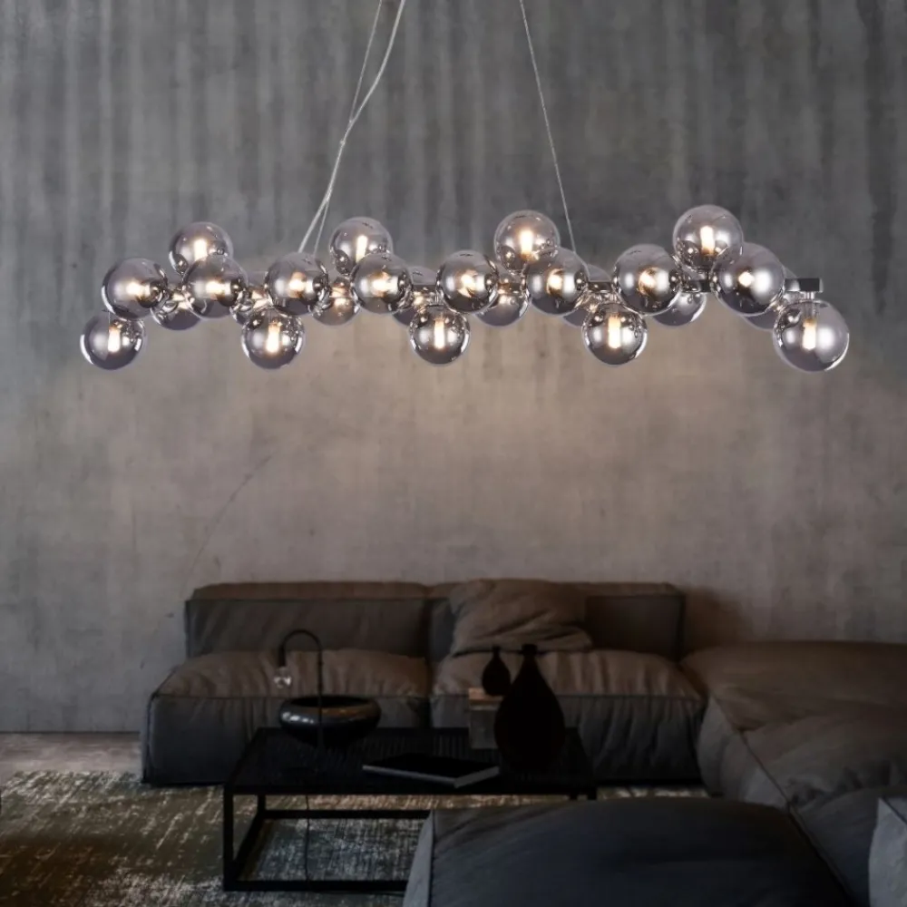 Lampadari Moderni-Maytoni lampadario per soggiorno moderno dallas sfere vetro fume