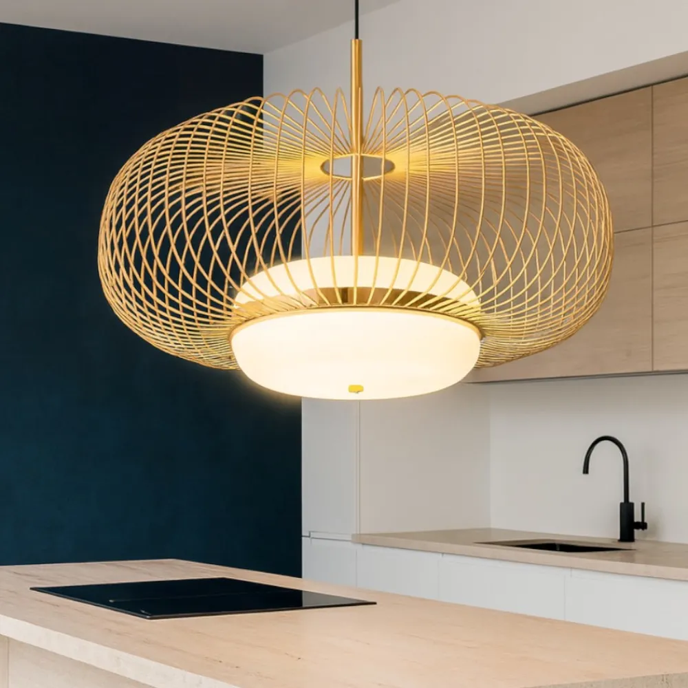 Lampadari Cucina-Maytoni levitation lampadario per cucina oro led 3000k