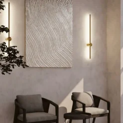 Applique Da Parete-Maytoni light stick applique lunga bacchetta led oro ottone 10w 3000k moderna