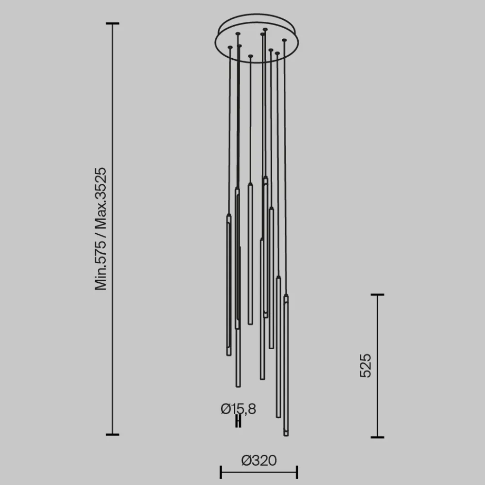 Lampadari Moderni-Maytoni light stick lampadario moderno led 46w 3000k con pendenti