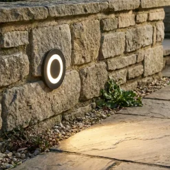Segnapasso Led-Maytoni limo segnapasso da esterno circolare nero led 3000k ip65