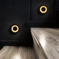 Segnapasso Led-Maytoni limo segnapasso da esterno circolare nero led 3000k ip65