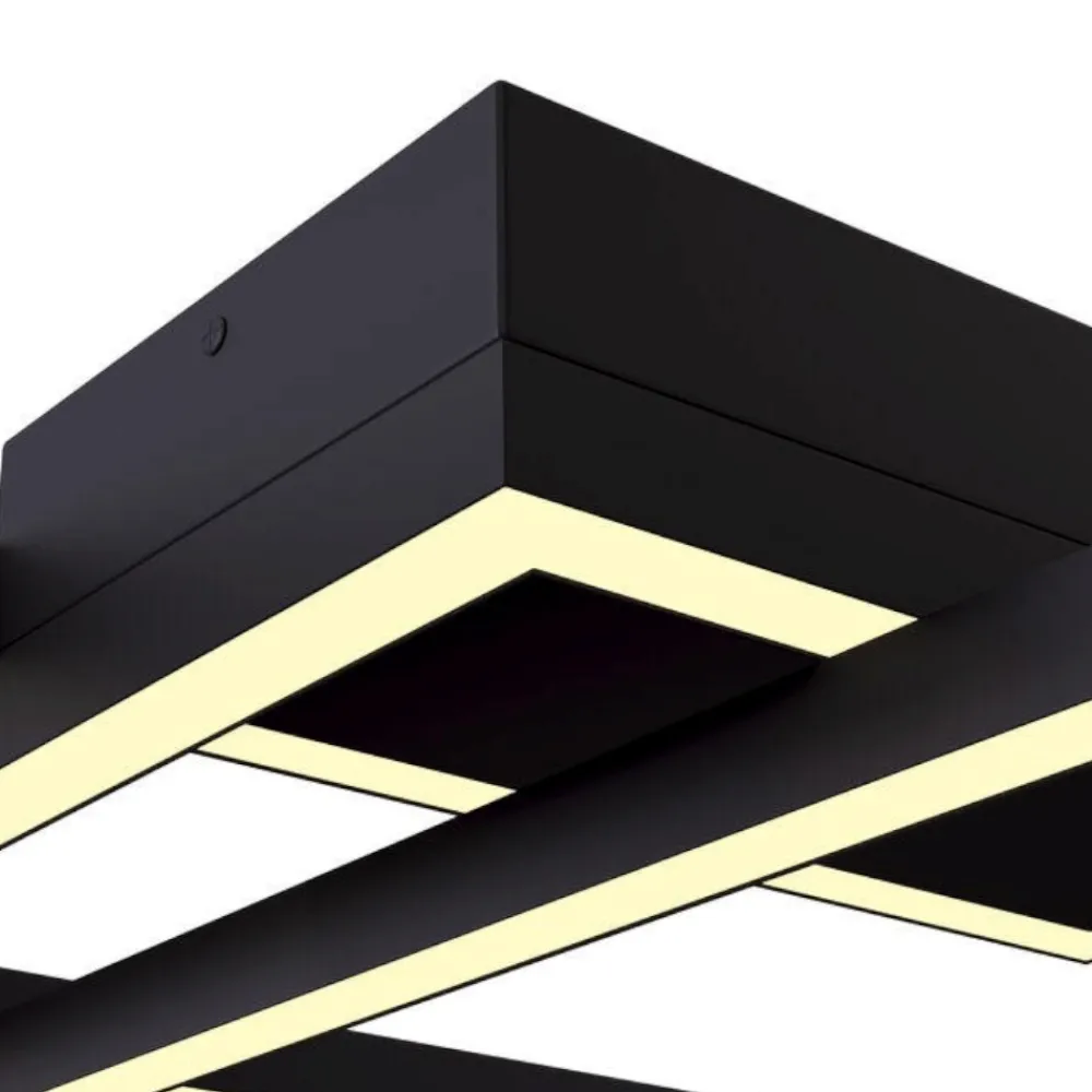 Plafoniere Moderne-Maytoni line plafoniere led 80w 3000k geometrica rettangoli nera per soggiorno