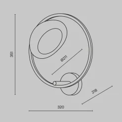 Applique Da Parete-Maytoni lunare applique da parete tondo design minimal led 3000k