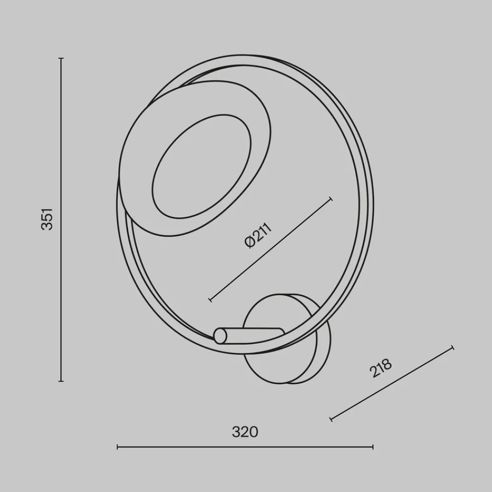 Applique Da Parete-Maytoni lunare applique da parete tondo design minimal led 3000k