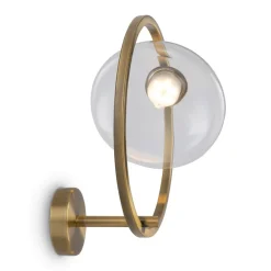 Applique Da Parete-Maytoni lunare applique da parete circolare colore oro led 3000k