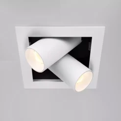 Faretti Da Incasso-Maytoni magnum faretto da incasso led 14w 3000k cestello bianco 2 luci orientabili