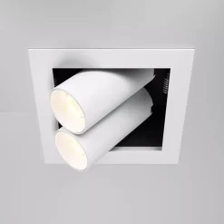 Faretti Da Incasso-Maytoni magnum faretto da incasso led 14w 3000k cestello bianco 2 luci orientabili