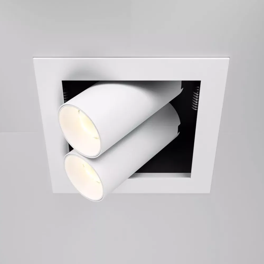 Faretti Da Incasso-Maytoni magnum faretto da incasso led 14w 3000k cestello bianco 2 luci orientabili