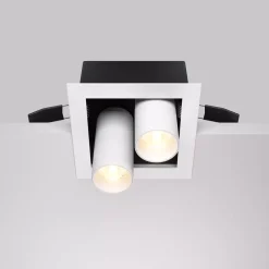 Faretti Da Incasso-Maytoni magnum faretto da incasso led 14w 3000k cestello bianco 2 luci orientabili