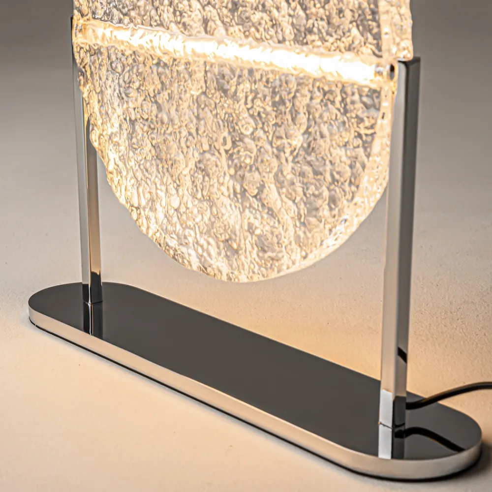 Lampade Da Tavolo-Maytoni mangata lampada da tavolo per soggiorno vetro cromo led 7w 3000k dimmerabile