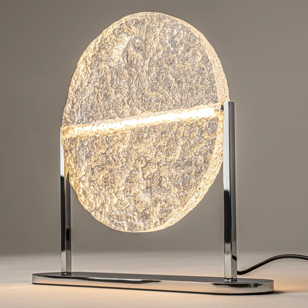Lampade Da Tavolo-Maytoni mangata lampada da tavolo per soggiorno vetro cromo led 7w 3000k dimmerabile