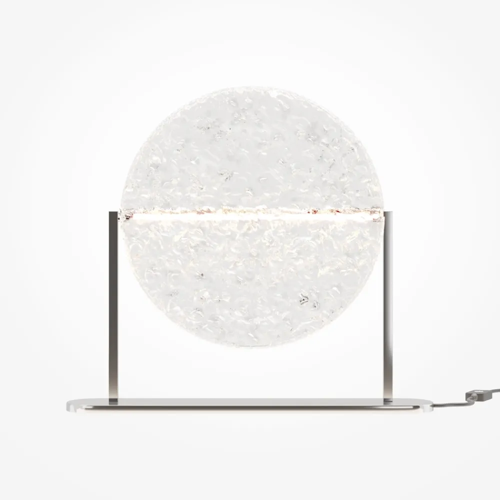 Lampade Da Tavolo-Maytoni mangata lampada da tavolo per soggiorno vetro cromo led 7w 3000k dimmerabile