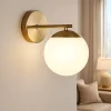 Applique Da Parete-Maytoni marble applique da parete colore oro con sfera in vetro