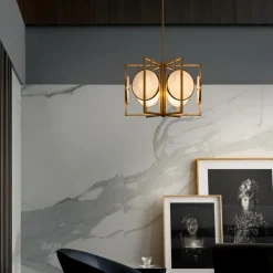 Lampadari Moderni-Maytoni marmo lampadario moderno con lastre in pietra