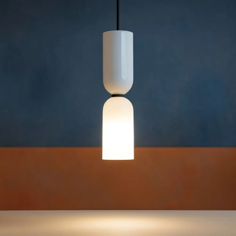 Lampade A Sospensione-Maytoni memory lampada a sospensione bianca minimal per camera da letto