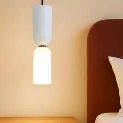 Lampade A Sospensione-Maytoni memory lampada a sospensione bianca minimal per camera da letto
