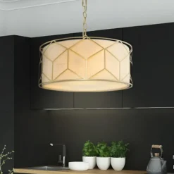 Lampadari Moderni-Maytoni messina lampadario moderno paralume in tessuto
