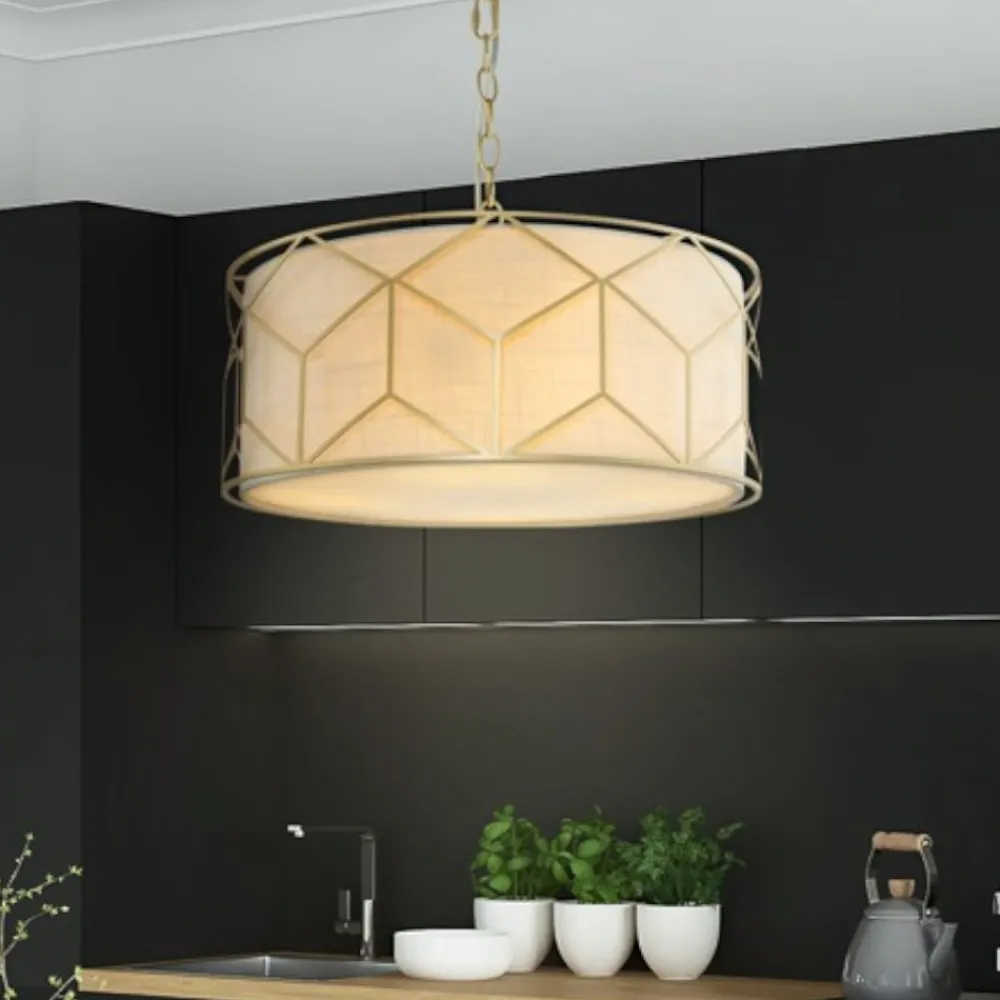 Lampadari Moderni-Maytoni messina lampadario moderno paralume in tessuto