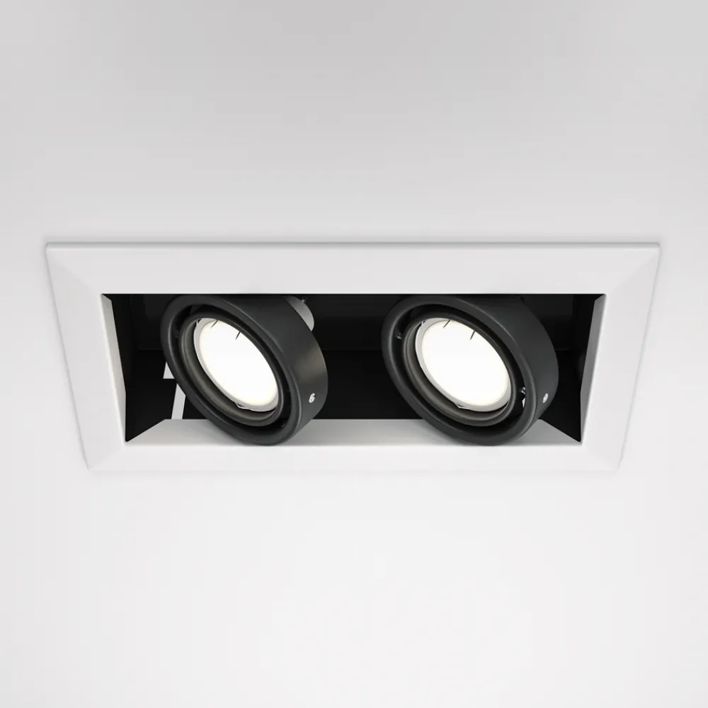 Faretti Da Incasso-Maytoni metal modern faretto da incasso soffitto bianco 2 luci orientabili