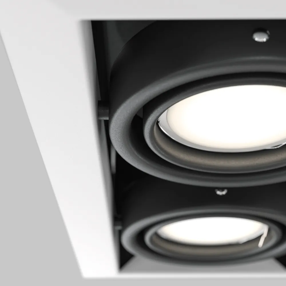 Faretti Da Incasso-Maytoni metal modern faretto da incasso soffitto bianco 2 luci orientabili