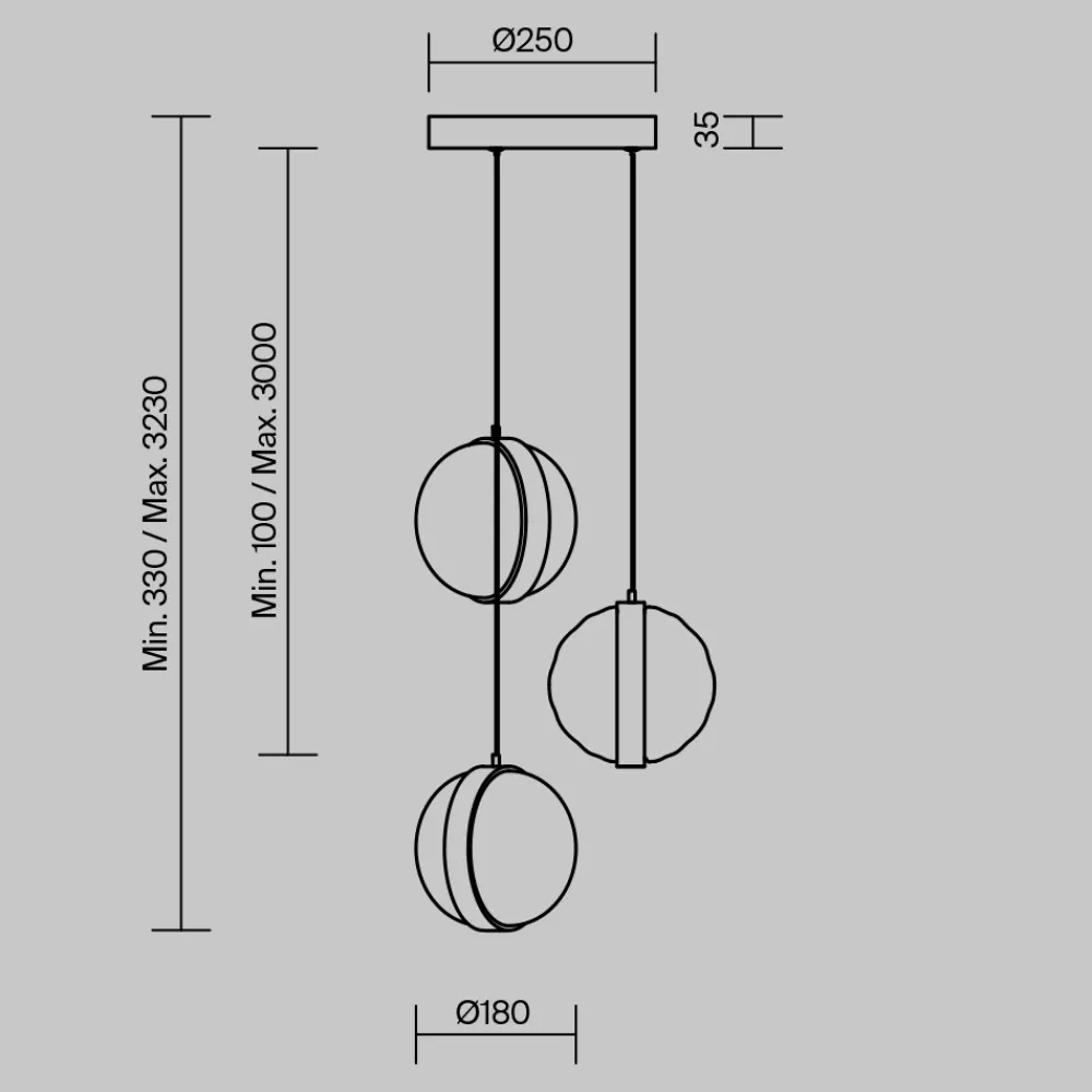 Lampadari Cucina-Maytoni misterio lampadario per cucina led 2700k 3 luci
