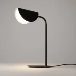 Lampade Da Tavolo-Maytoni mollis lampada da tavolo moderna nera paralume semicircolare