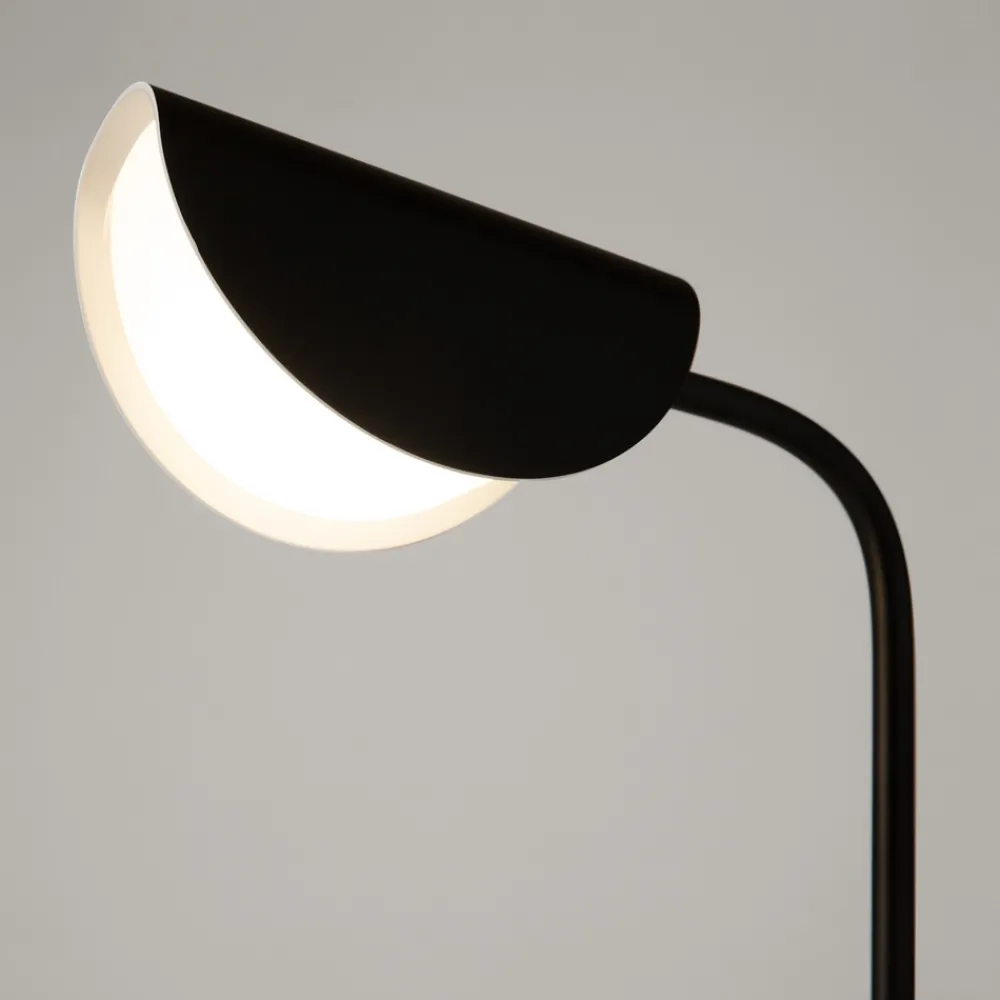 Lampade Da Tavolo-Maytoni mollis lampada da tavolo moderna nera paralume semicircolare